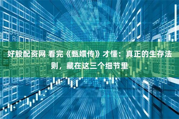 好股配资网 看完《甄嬛传》才懂：真正的生存法则，藏在这三个细节里